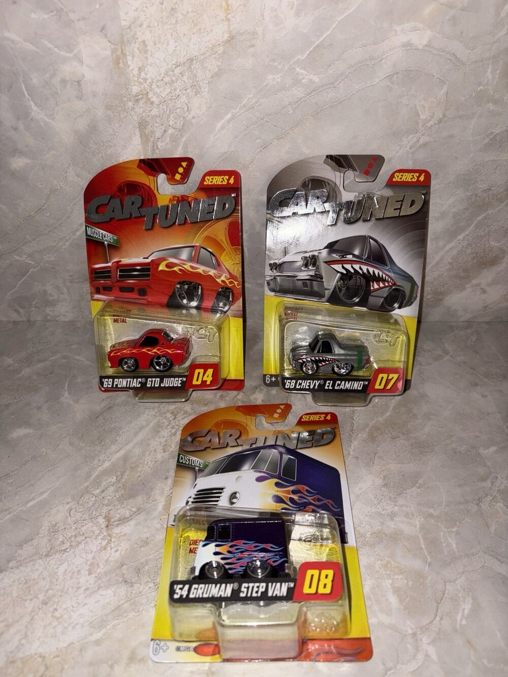 Car Tuned Series 4 Diecast Metal Lot of 3 Unopened: GTO Judge/El Camino